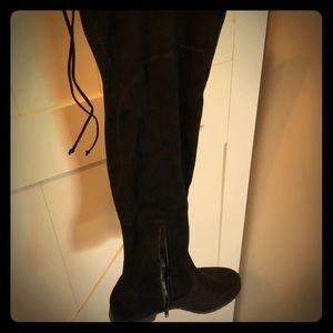 Unisa over-the-knee black suede boot